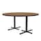 Correll Round Cafe Bistro and Breakroom Pedestal Table, High Pressure Laminate Top, Medium Oak BCT60R-06 - alternate 1
